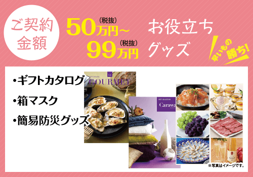 ギフトカタログ、箱マスク、簡易防災グッズ