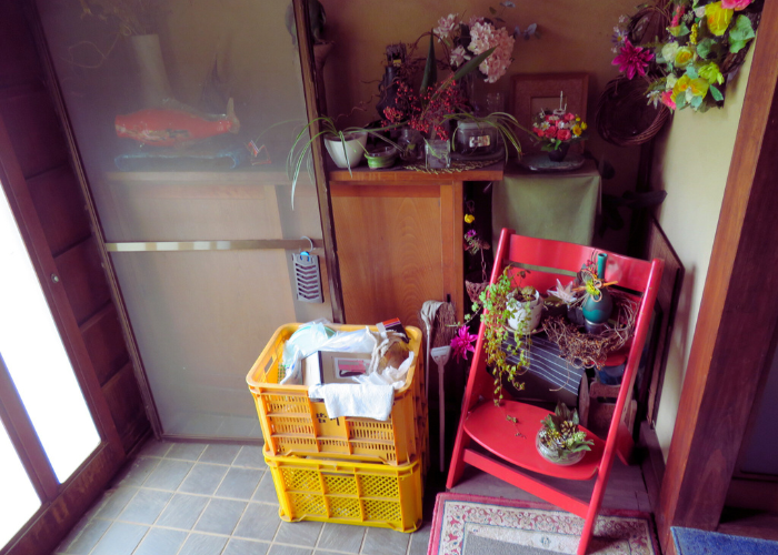 市川市古民家施工前玄関